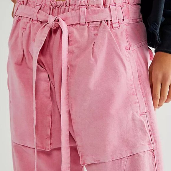 Free People Sky Rider Straight-Leg Pants Rosebloom M US ITEM NWD - Picture 2 of 7